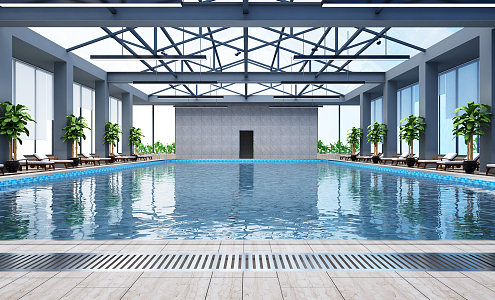 Modern Swimming Pool School Swimming Pool 3d model