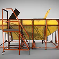 Industrial Yellow Multi Tank Equipment with Metal Frame Wheels Ladder and Red Wheel Control Unit