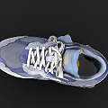 New Balance Blue Gray Running Shoes With Mesh And Suede Upper And Cushioned Sole Design