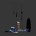 Commercial Equipment Display With Cloud Moon Figure Ice Cream Water And Iceberg