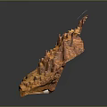 Orange Rocky Terrain With Jagged Peaks Deep Valleys And Textured Surface
