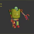 Robot fire extinguisher fire extinguishing robot fire fighting robot assistant small robot 3d model