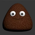 Brown Pebble Shaped Decorative Ornament Set With Textured Surface Big Eyes And Smiling Face