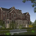Semi Detached Villa Exterior Design With Red Brick Facade Arched Porches And Landscaped Gardens