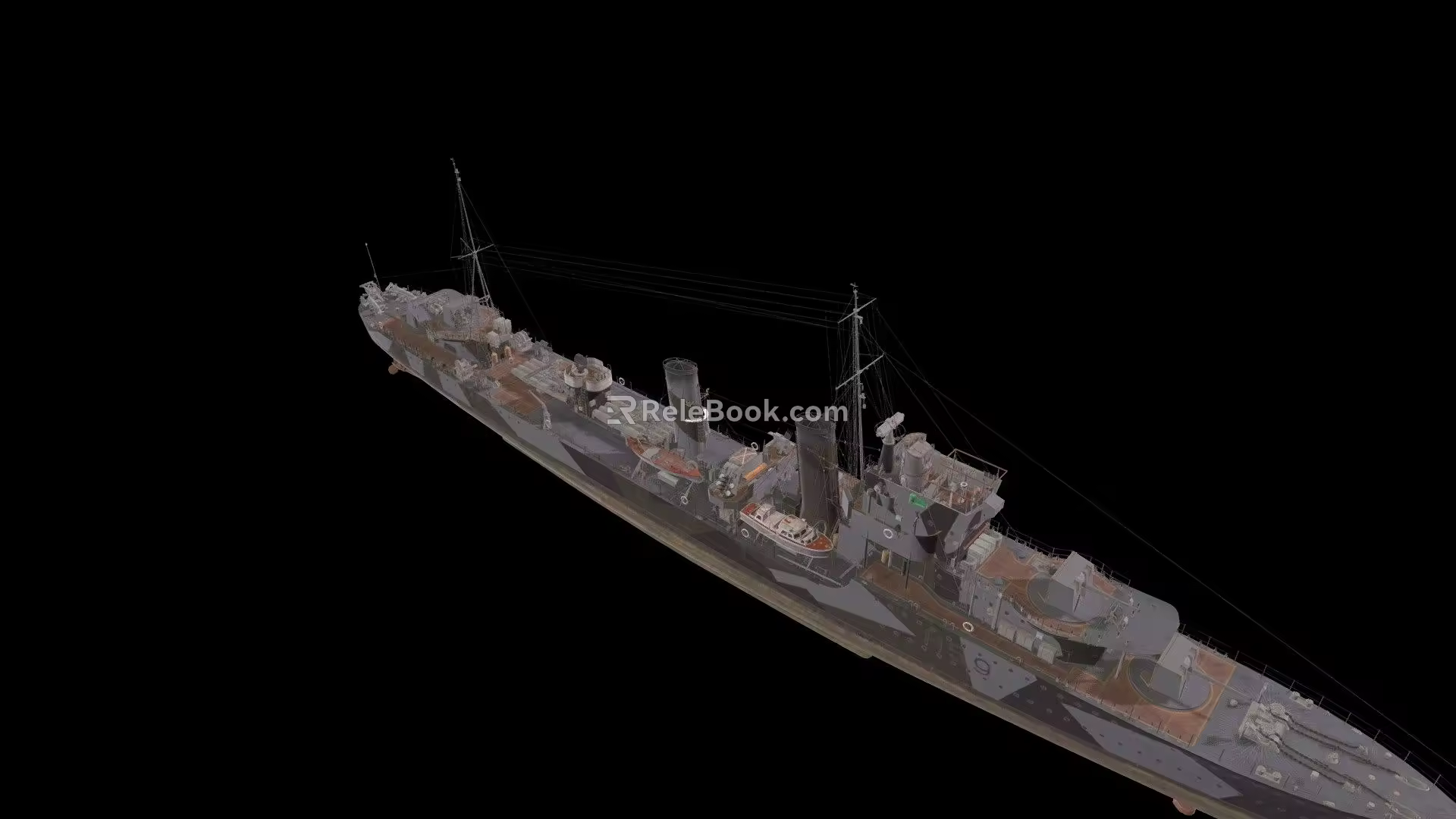 modern warship battleship destroyer 3d model