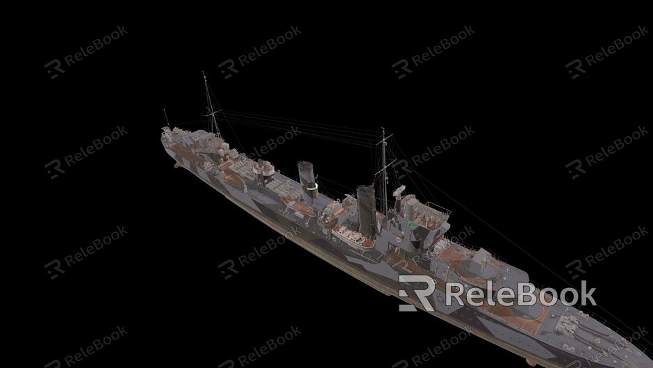 modern warship battleship destroyer model