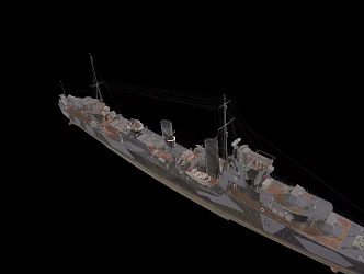 modern warship battleship destroyer 3d model