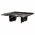 Black Marble Square Table With Natural White Veins Modern Design Structure 3d model
