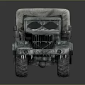 Vintage Green Military Truck with Canvas Covered Cargo Bed Large Wheels and Rugged Exterior Design