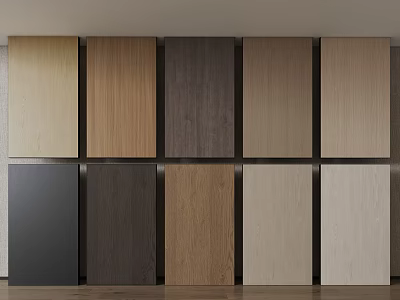 Wall Panels With Various Wood Textures And Colors Sample Display For Interior Decoration 3d model