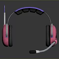 Pink And Purple Computer Gaming Headset With Microphone And Padded Ear Cups