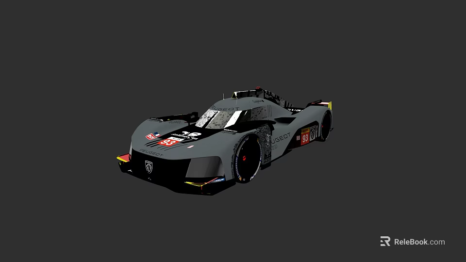 Gray High Performance Race Car With Aerodynamic Design And Sporty Exterior 3d model 
