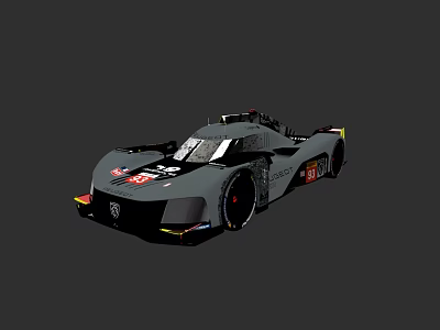 Gray High Performance Race Car With Aerodynamic Design And Sporty Exterior 3d model