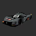 Gray High Performance Race Car With Aerodynamic Design And Sporty Exterior