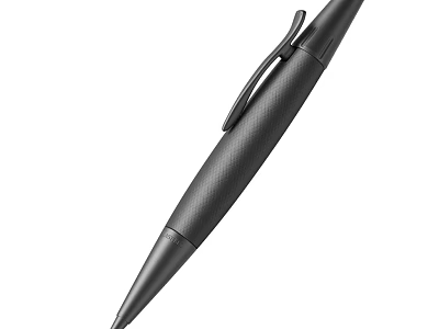 Black Textured Writing Pen With Modern Sleek Design And Durable Clip Feature 3d model