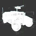 Beige Military Tank With Mounted Machine Gun And Off Road Wheels