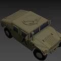 Military Hummer Army Vehicle With Green Exterior Large Tires And Markings