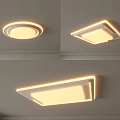 Modern Minimalist Ceiling Lights Round Square Shapes With Warm Soft Glow Sleek Frame 3d model