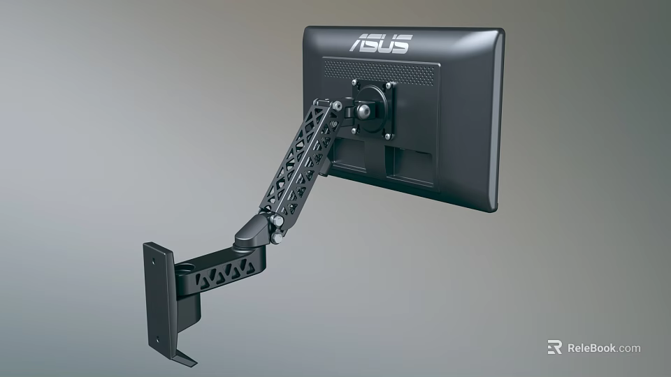Sturdy Iron Art Monitor Bracket Supporting ASUS Computer Display Securely 3d model 