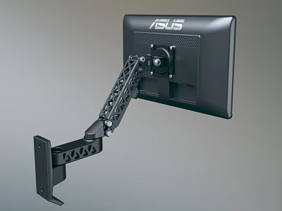 Sturdy Iron Art Monitor Bracket Supporting ASUS Computer Display Securely 3d model