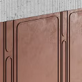 Modern Sofa Background Wall Design With Brown Paneled Decorative Lines And Gray Top