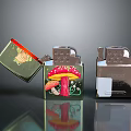 Stylish Lighters With Mushroom Pattern And Colorful Designs On