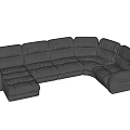Gray L Shaped Sectional Sofa With Comfortable Seats And Modern Design 3d model