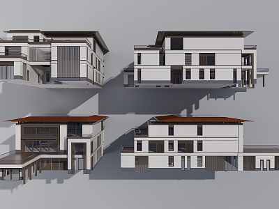 Modern single-family villa three-storey villa model