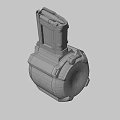 Military Hand Grenade With Black Metal Body And Yellow Safety Pin