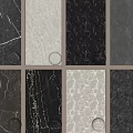 Various Texture Wall Panels With Black White Gray Tones And Wooden Frames 3d model