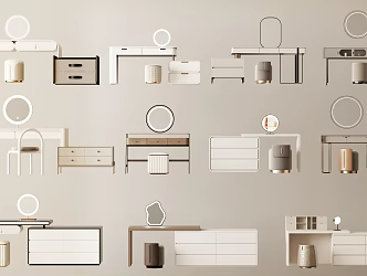 Modern Dresser Cosmetics 3d model