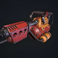 Industrial Pneumatic Jackhammer Tool With Red Orange Body Mechanical Handle And Hose For Construction Applications