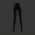Black High Waisted Leather Slim Fit Leggings For Women Daily Wear