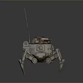 Turret Turntable Railgun Sci-fi Tower Defense Game Tower Defense Sci-fi Turret Game Turret Game Battery 3d model