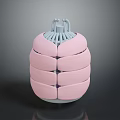 Pink Layered Landscape Scenery With 3D Structured Design Elements