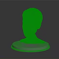 3D Cartoon Character Bust With Suited Tie And White Pedestal Base
