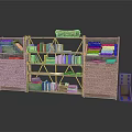 Functional Bookshelves And File Cabinets Filled With Books And Documents 3d model
