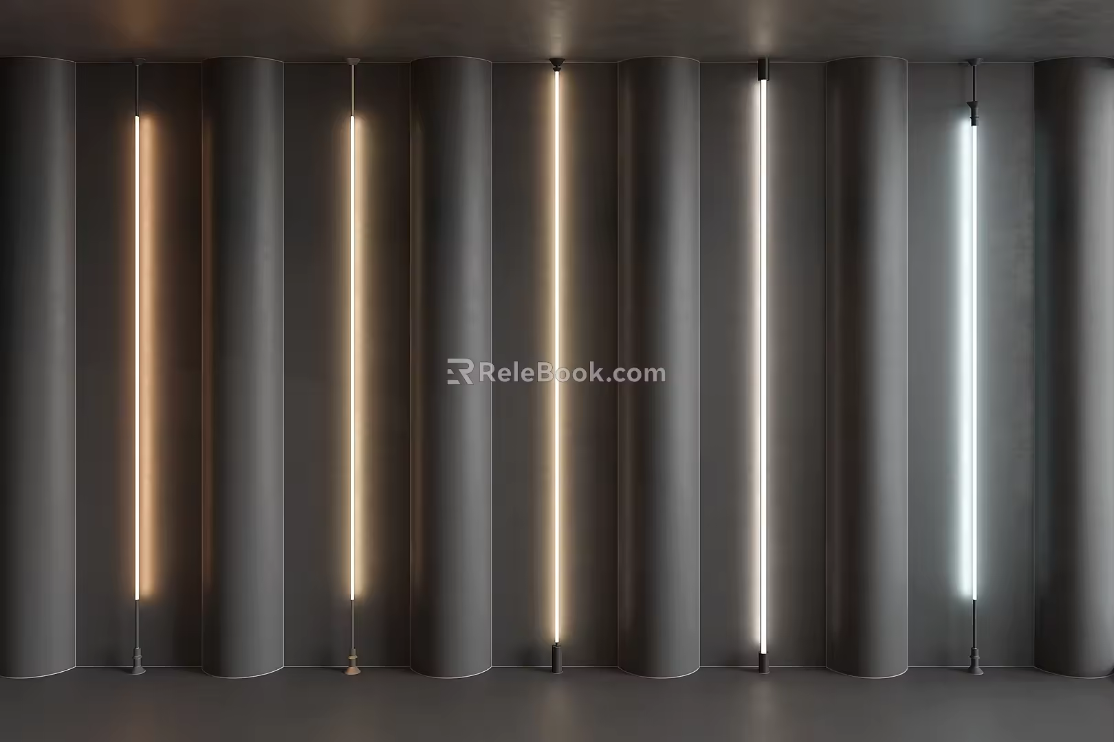 skylight linear light floor lamp steel wire lamp 3d model