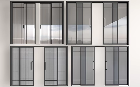 Modern glass sliding door glass door kitchen door kitchen sliding door sliding door 3d model