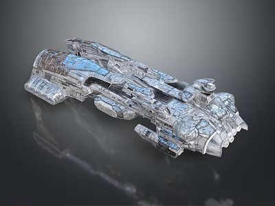 Futuristic Interstellar Spacecraft Design With Advanced Modular Hull And Metallic Structure 3d model