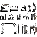 Complete Fitness Equipment Collection With Treadmill Exercise Bench Dumbbells And Punching Bag