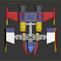 Colorful Model Vehicle With Red Yellow Wings Blue Cockpit And Gray Engine Details