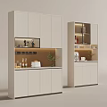 Simple Wine Cabinet Sideboard 3d model