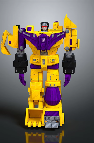 Game And Movie Character Yellow And Purple Robot With Mechanical Structure And Transformable Features 3d model