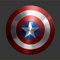 Captain America Shield With Red White Blue Circular Design And Silver Star