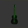 Dark Colored Acoustic Guitar For Daily Living With Smooth Wooden Texture And Classic Design