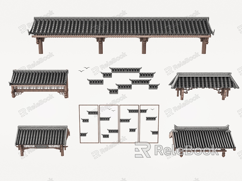 Chinese Eaves Roof model