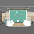 Pengzhou Peoples Hospital Guidance Center Interior With Green Wall And Reception Desk