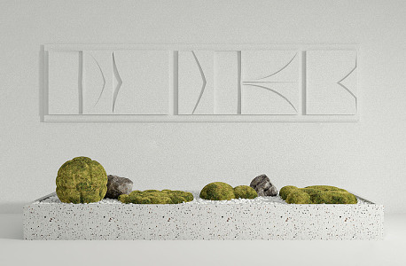 Modern landscape sketch landscape moss 3d model