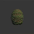 Fresh Green Layered Fruit with Textured Leaves Wrapped in Spherical Shape